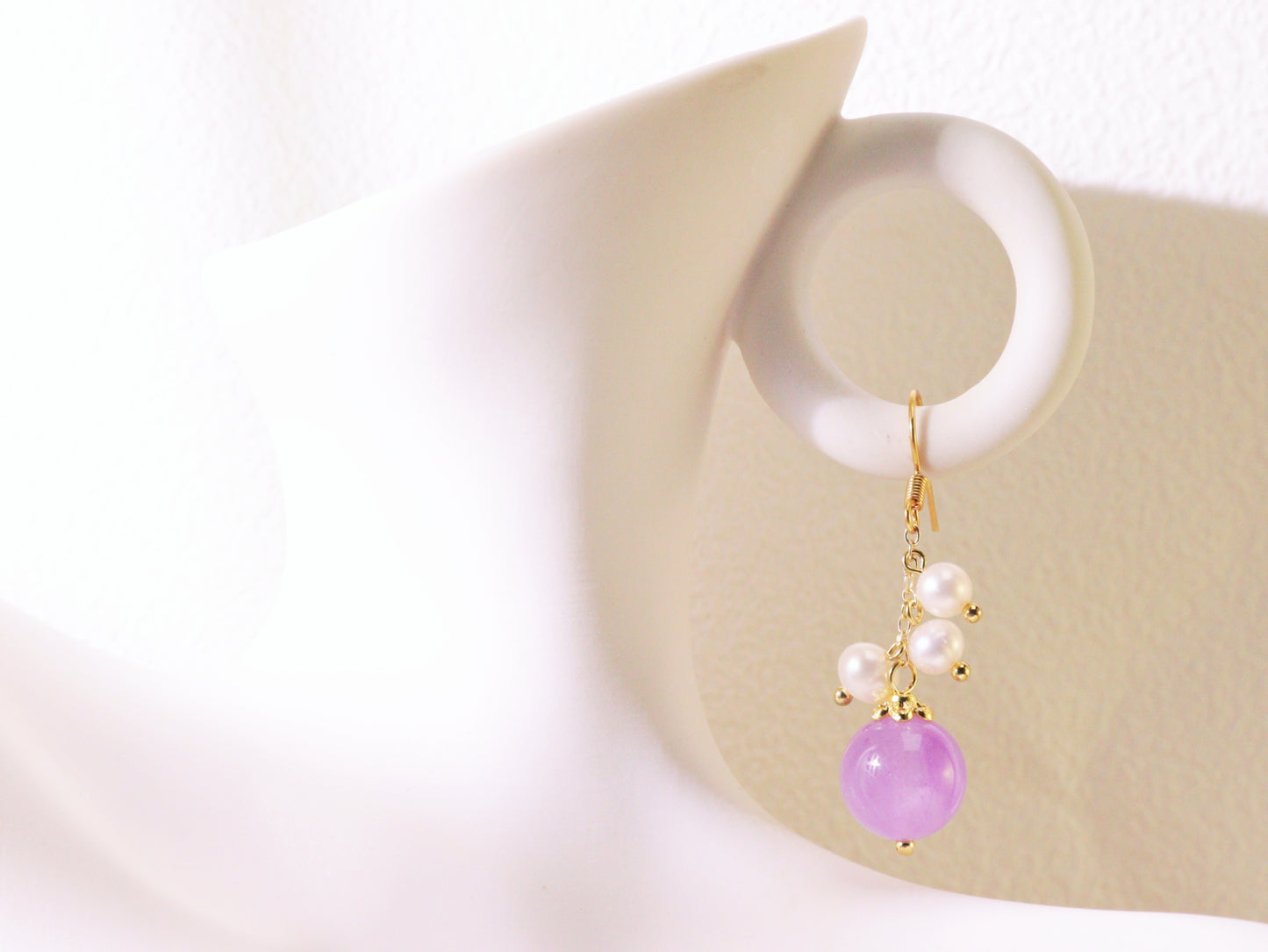 Amethyst & Freshwater Pearl Drop Earrings