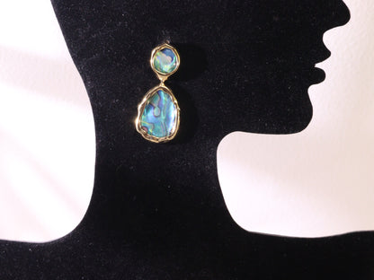 Abalone Shell Statement Drop Earrings