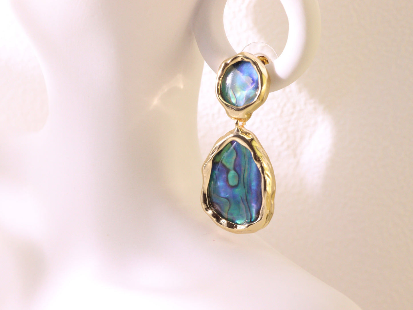 Abalone Shell Statement Drop Earrings