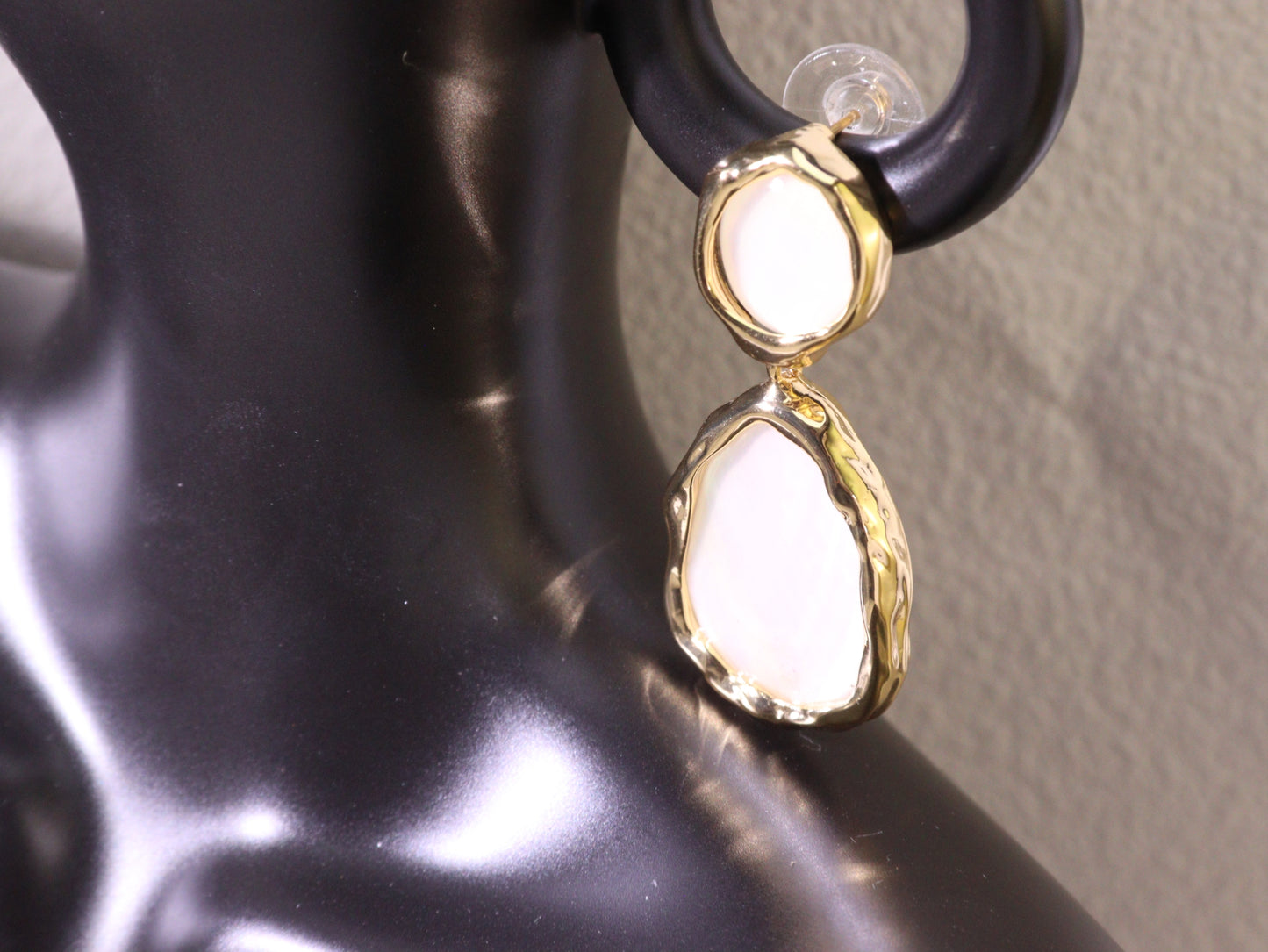 Abalone Shell Statement Drop Earrings