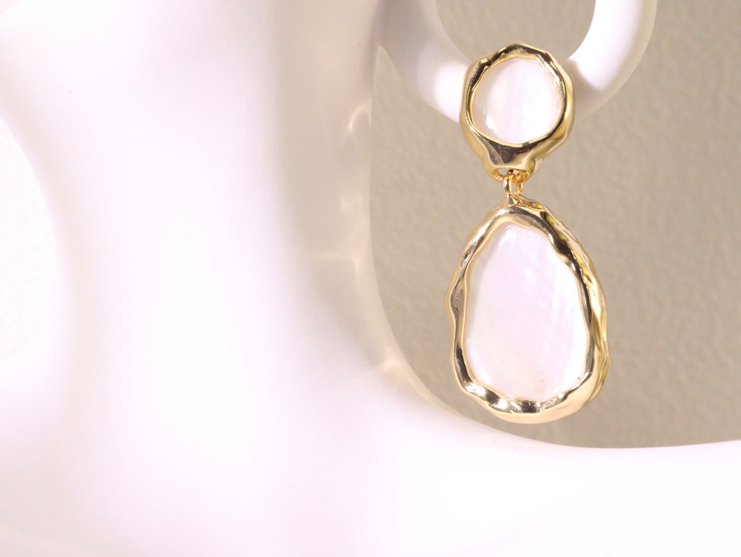 Abalone Shell Statement Drop Earrings