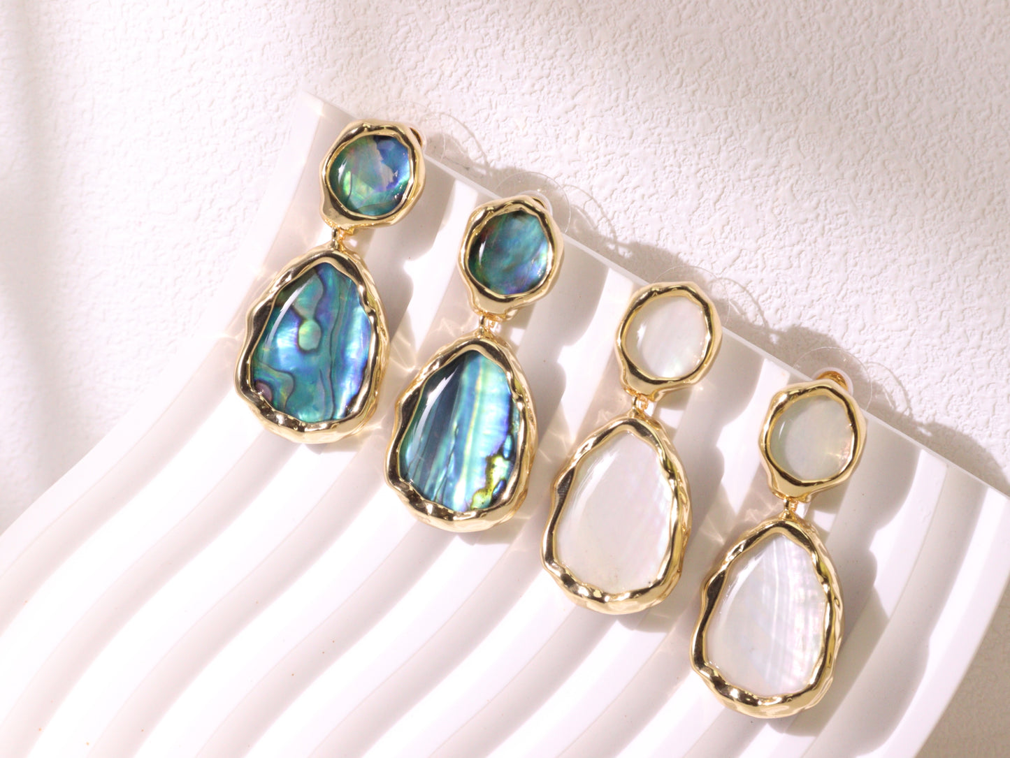 Abalone Shell Statement Drop Earrings