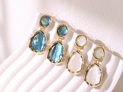 Abalone Shell Statement Drop Earrings