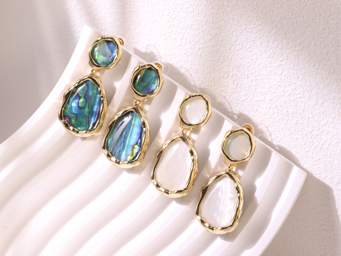 Abalone Shell Statement Drop Earrings