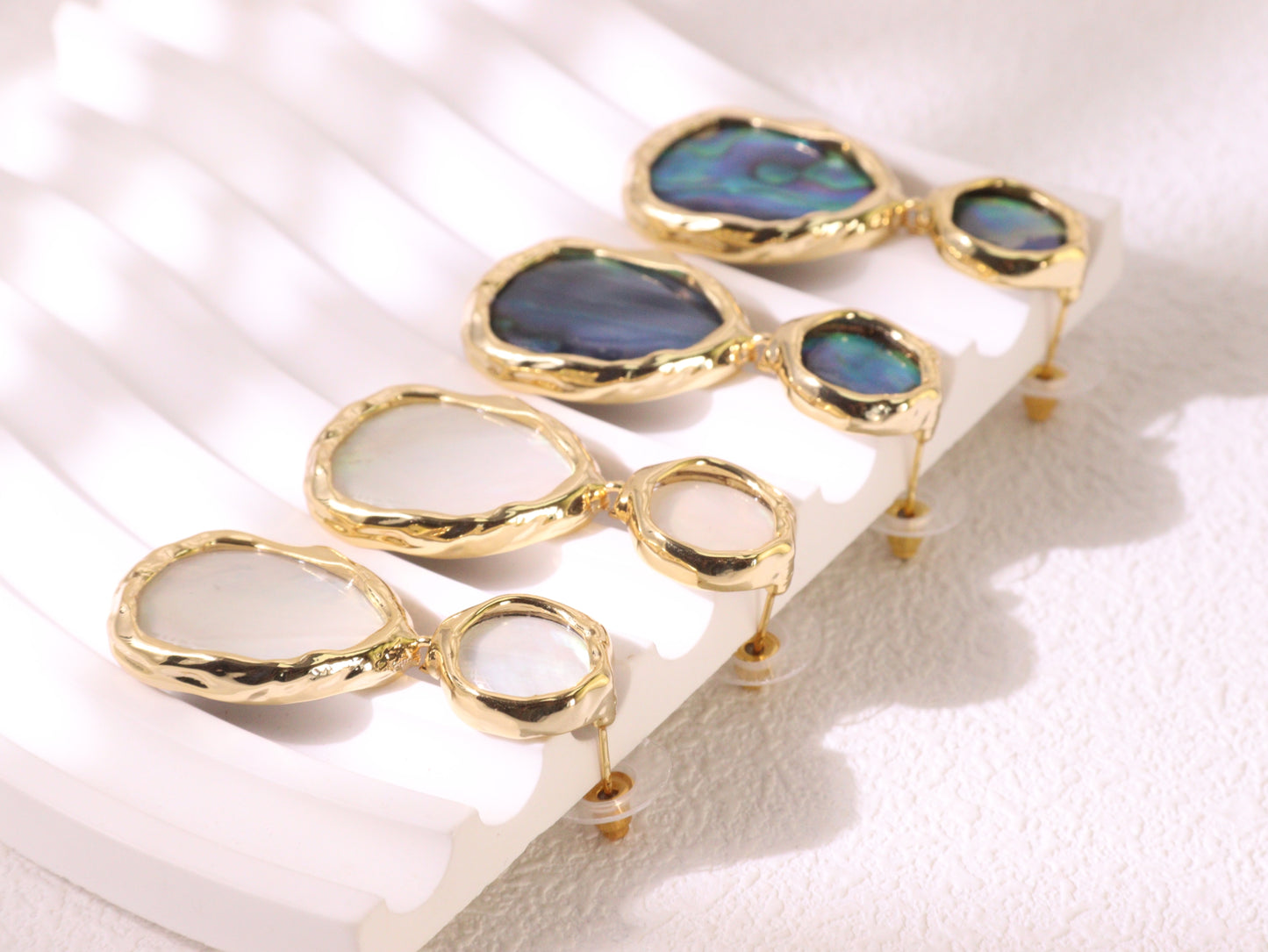 Abalone Shell Statement Drop Earrings