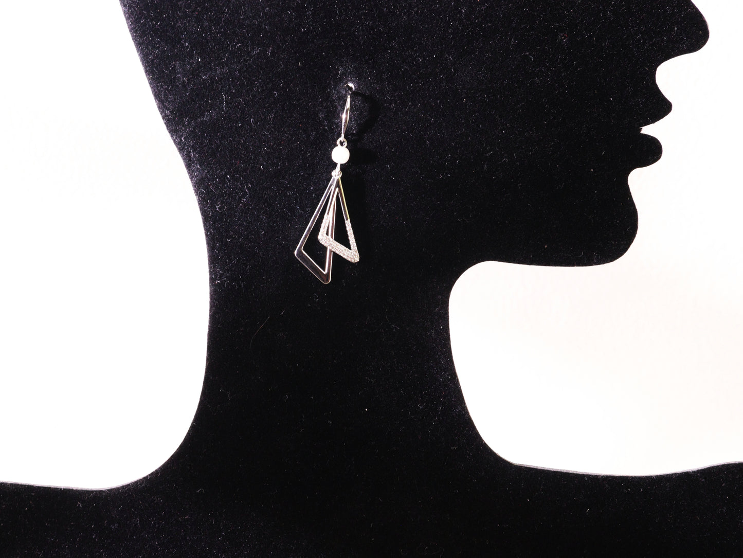 Asymmetrical Geometric Zircon Drop Earrings
