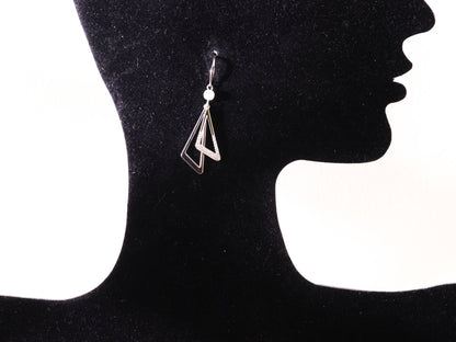 Asymmetrical Geometric Zircon Drop Earrings