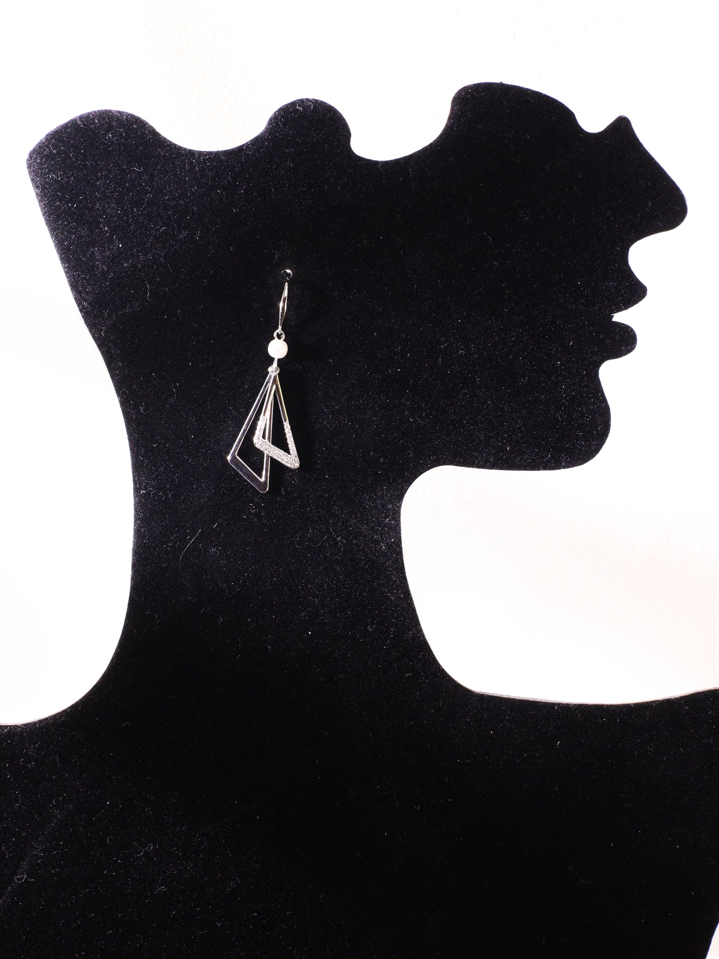Asymmetrical Geometric Zircon Drop Earrings
