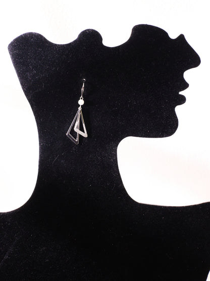 Asymmetrical Geometric Zircon Drop Earrings