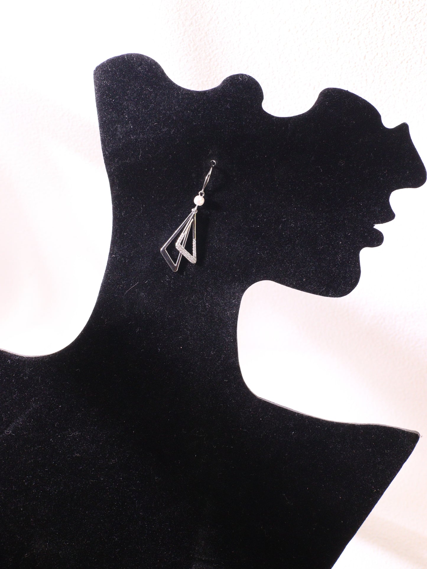 Asymmetrical Geometric Zircon Drop Earrings