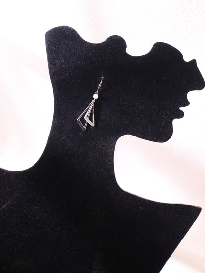 Asymmetrical Geometric Zircon Drop Earrings