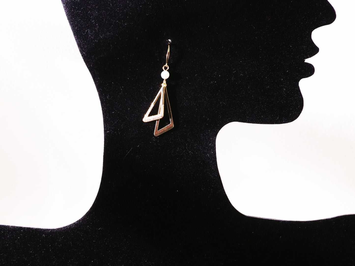 Asymmetrical Geometric Zircon Drop Earrings