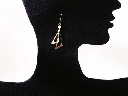 Asymmetrical Geometric Zircon Drop Earrings