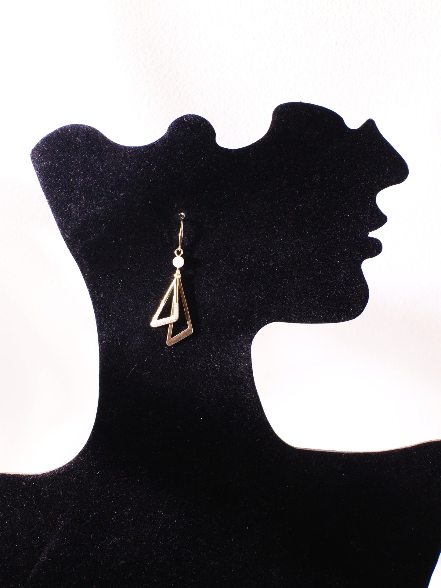 Asymmetrical Geometric Zircon Drop Earrings