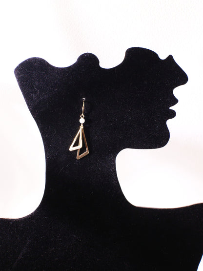 Asymmetrical Geometric Zircon Drop Earrings