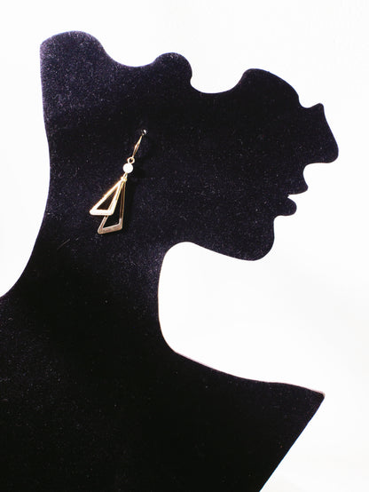 Asymmetrical Geometric Zircon Drop Earrings