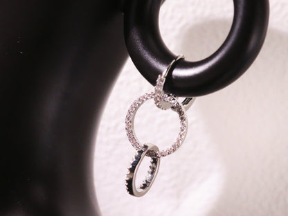 Triple Hoop Pavé Zircon Huggie Earrings