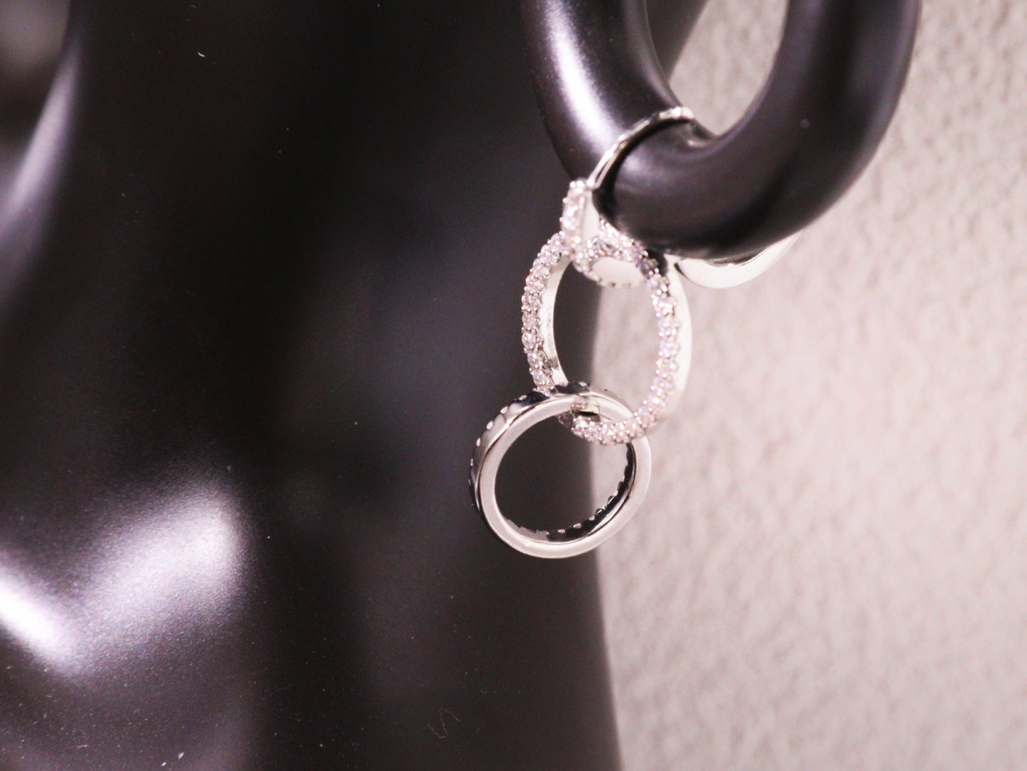 Triple Hoop Pavé Zircon Huggie Earrings