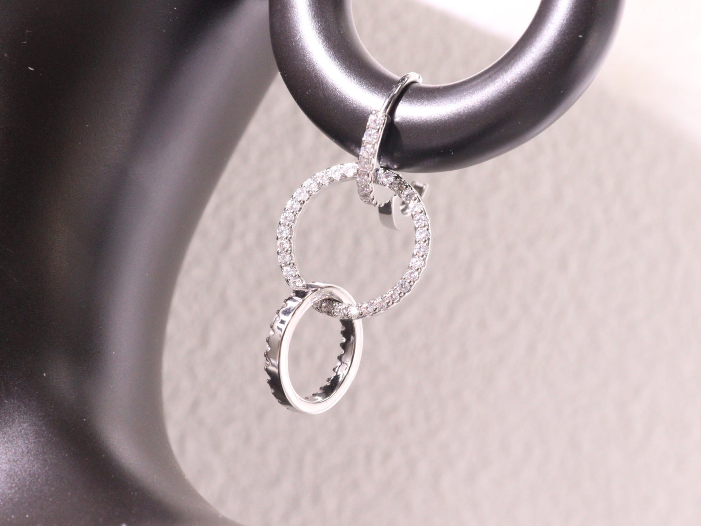 Triple Hoop Pavé Zircon Huggie Earrings
