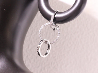 Triple Hoop Pavé Zircon Huggie Earrings