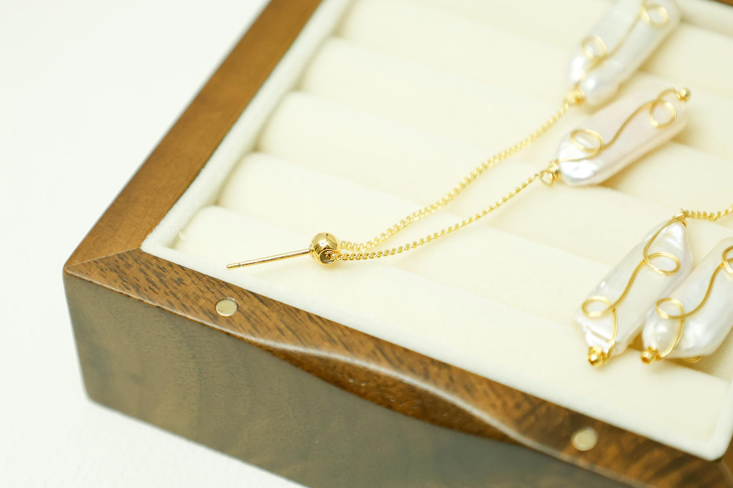 Gold Baroque Pearl Drop Earrings - Crafted with Brass