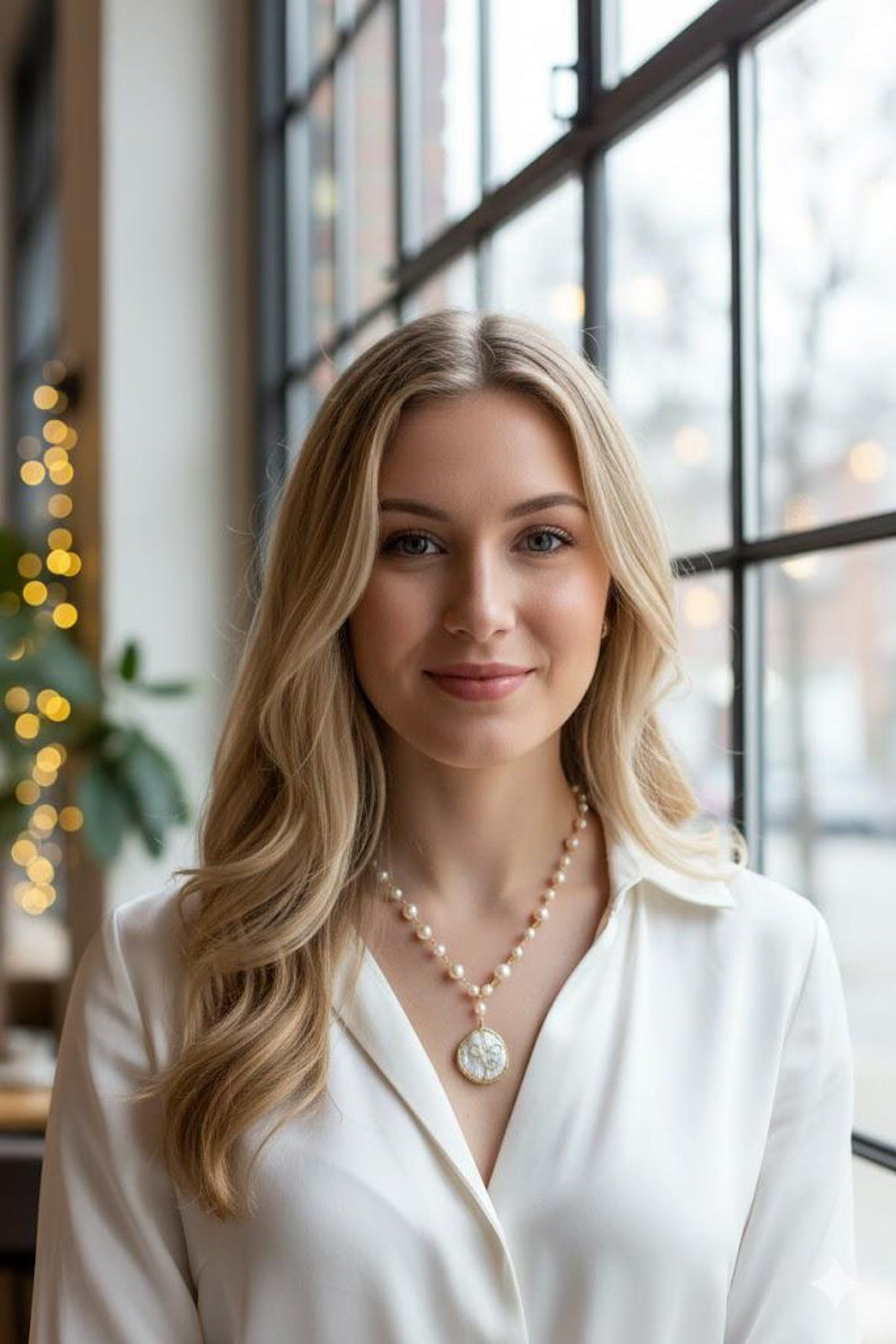 Baroque Pearl Pendant Necklace - Crafted with Brass