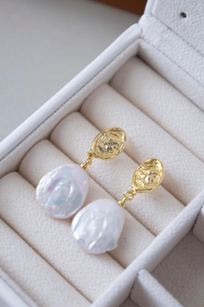 Handmade  Teardrop freshwater pearl  drop Earring/Exquisite