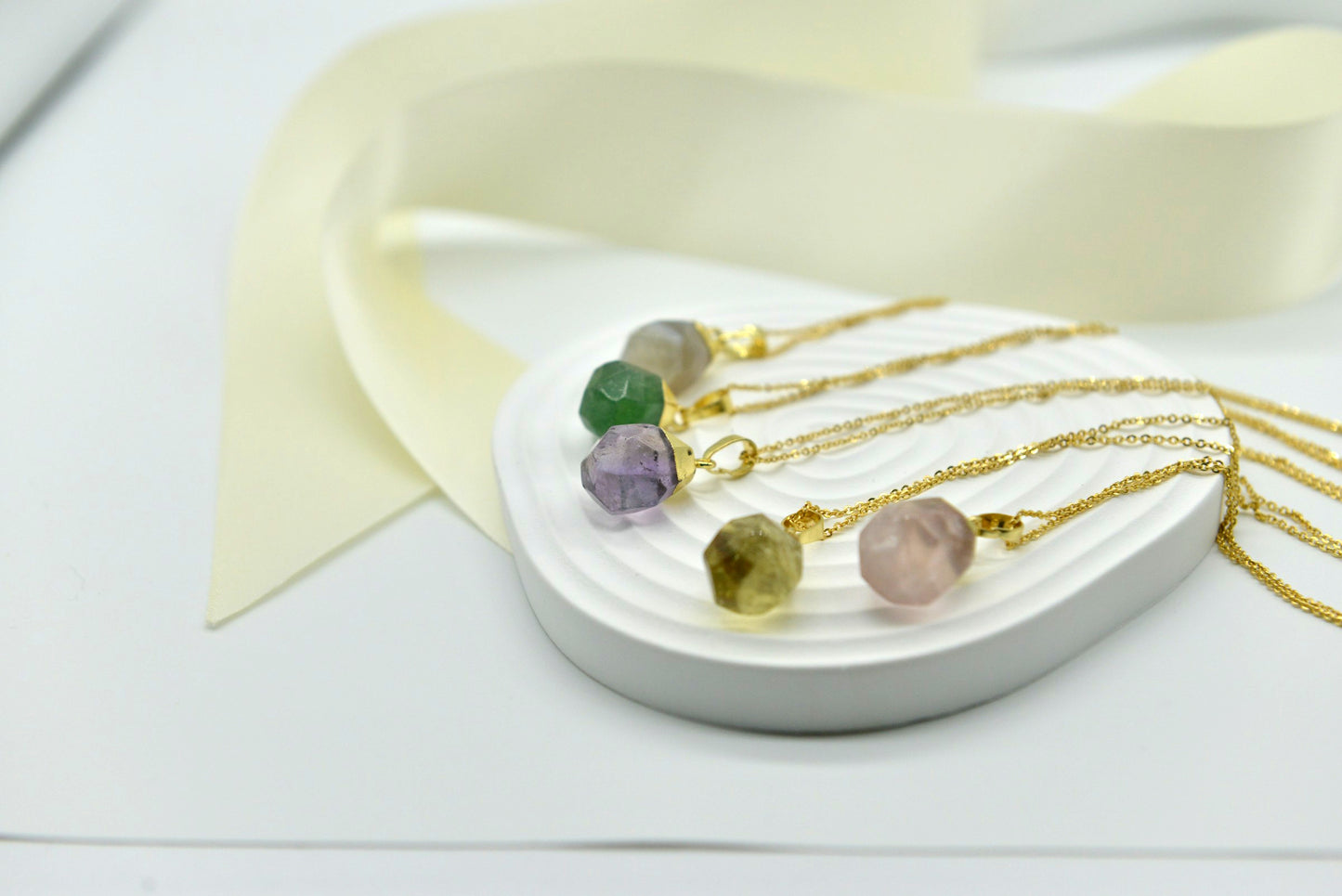 Handmade Natural Raw Gemstone Jewelry/Amethyst Necklace/Rose Quartz jewelry/Aventurine pendent/Botswana Agate /Citrine Pendent Necklace/