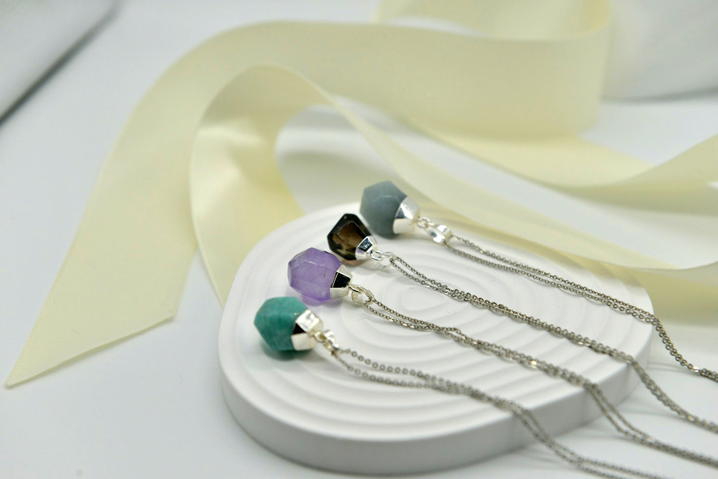 Handmade Natural Raw Gemstone Jewelry/Amethyst Necklace/Amazonite jewelry/Aquamarine pendent /Citrine Pendent Necklace/