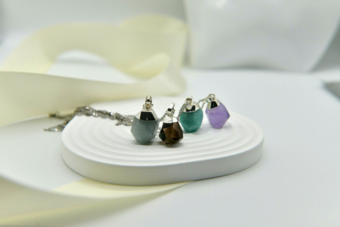 Handmade Natural Raw Gemstone Jewelry/Amethyst Necklace/Amazonite jewelry/Aquamarine pendent /Citrine Pendent Necklace/