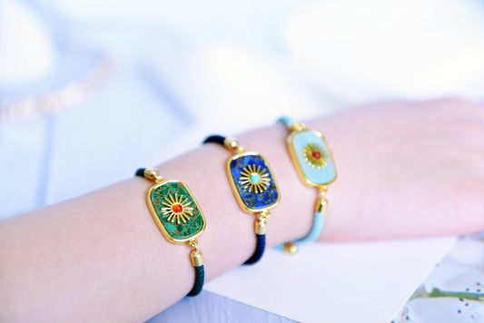 Handmade natural gemstone jewelry/Amazonite bracelet/Totem bracelet/Woven Hand Rope/gold filled/adjustable bracelet//Lapis Lazuli /Malachite