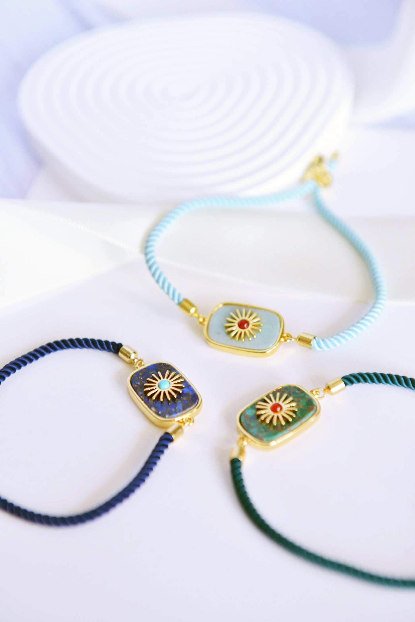 Handmade natural gemstone jewelry/Amazonite bracelet/Totem bracelet/Woven Hand Rope/gold filled/adjustable bracelet//Lapis Lazuli /Malachite