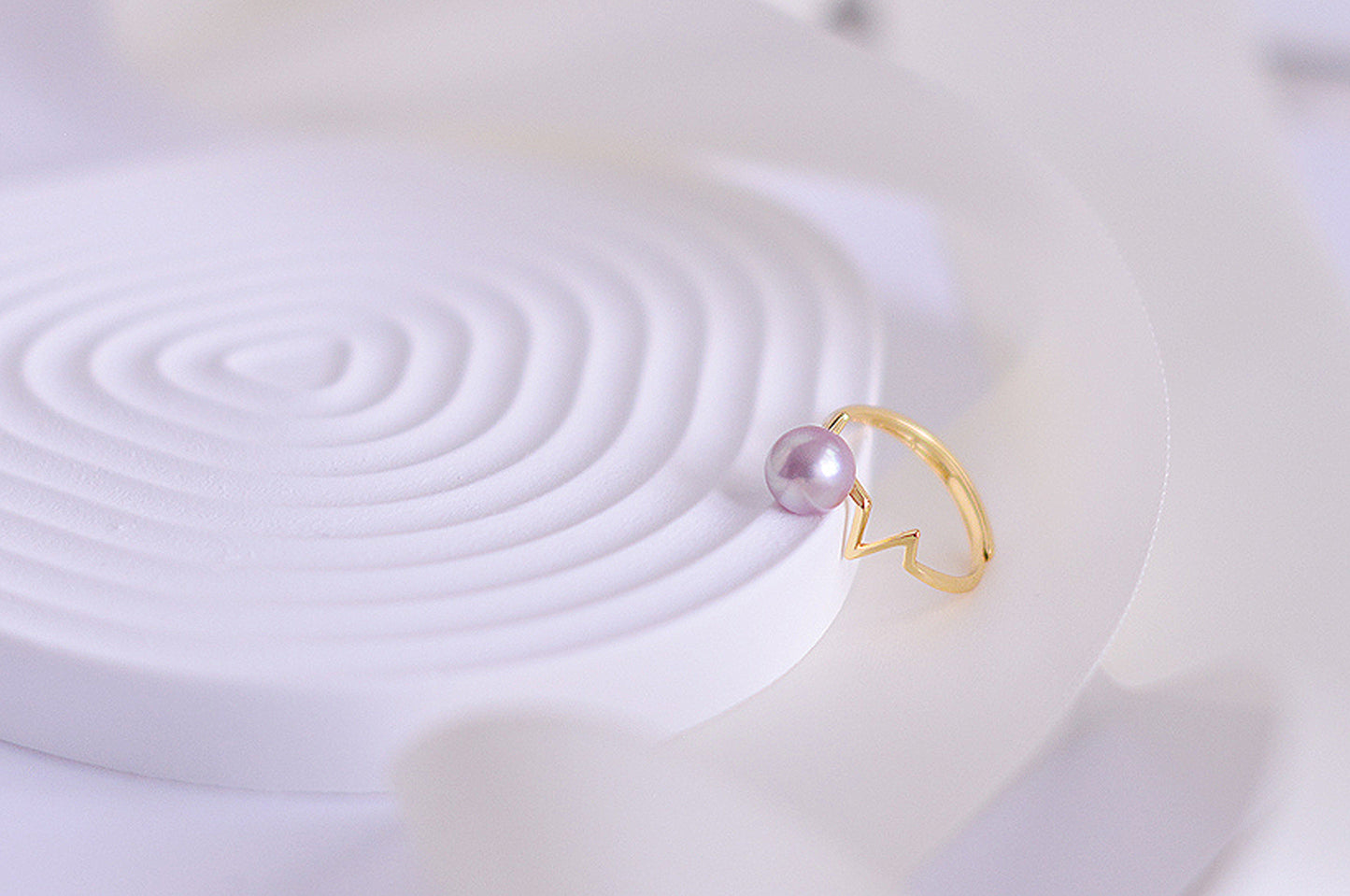 Handmade freshwater Pearl Ring/Adjustable Minimalist Pearl Ring/Sterling Silver Ring/AAA pearl/Elegantly Purple &White Pearl Ring/8mm Pearl