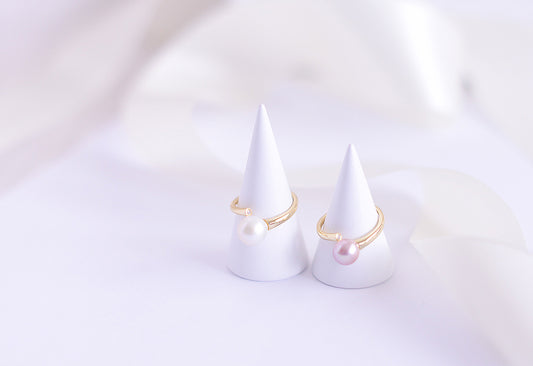 Handmade freshwater Pearl Ring/Minimalist Pearl Ring/925 Silver Ring/AAA pearl/Gift for her/Elegantly Purple &White Pearl Ring/8mm Pearl