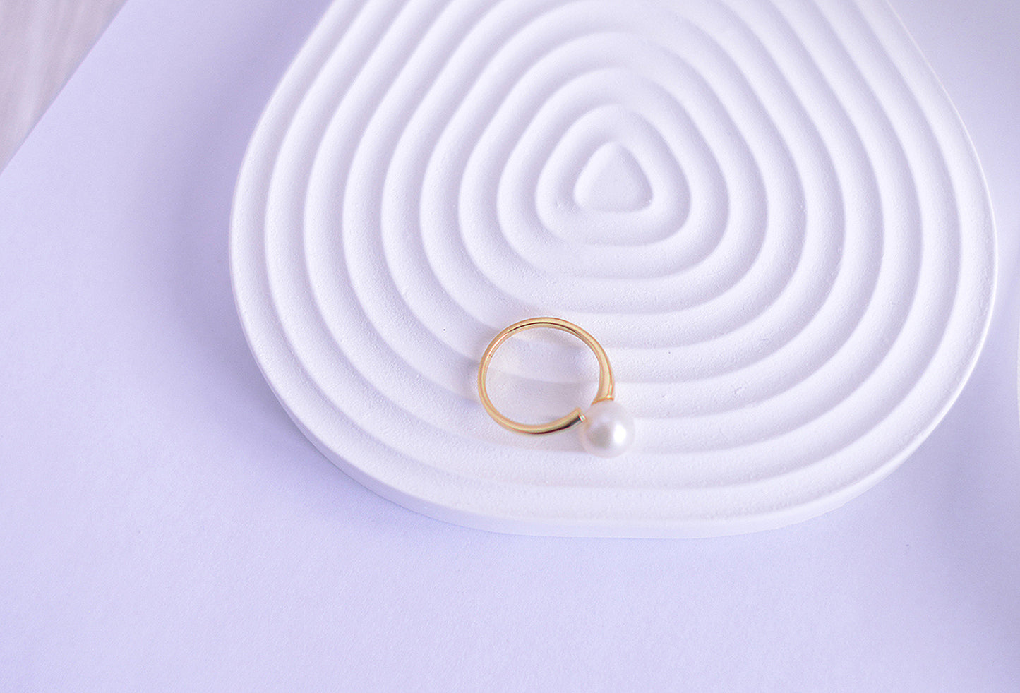 Handmade freshwater Pearl Ring/Minimalist Pearl Ring/925 Silver Ring/AAA pearl/Gift for her/Elegantly Purple &White Pearl Ring/8mm Pearl