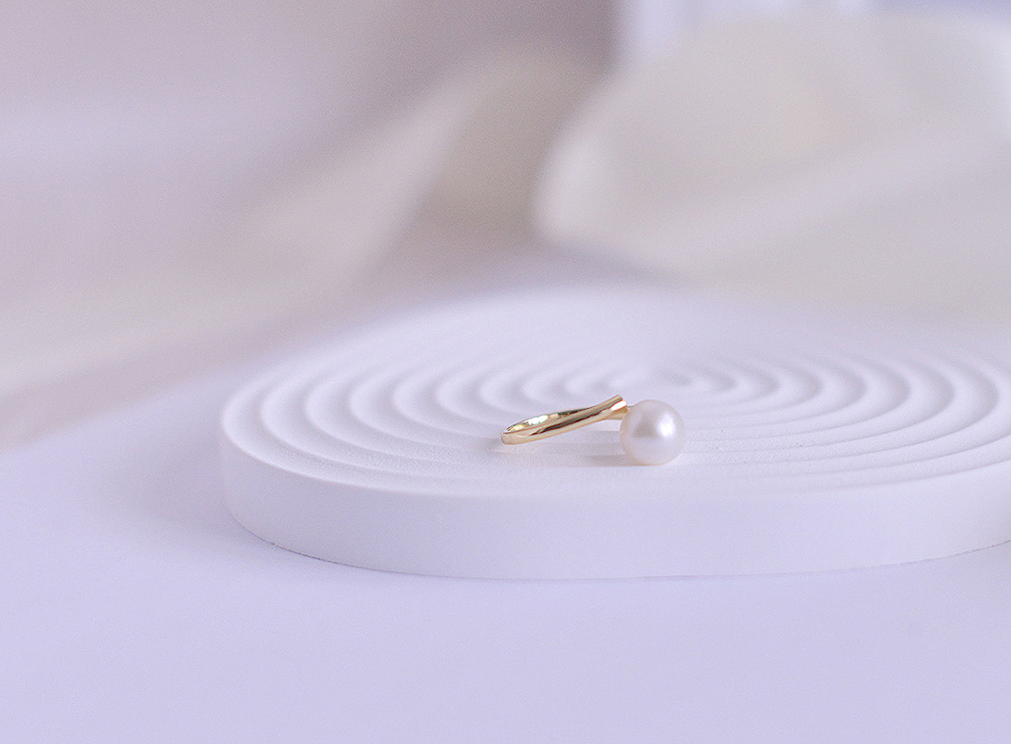 Handmade freshwater Pearl Ring/Minimalist Pearl Ring/925 Silver Ring/AAA pearl/Gift for her/Elegantly Purple &White Pearl Ring/8mm Pearl