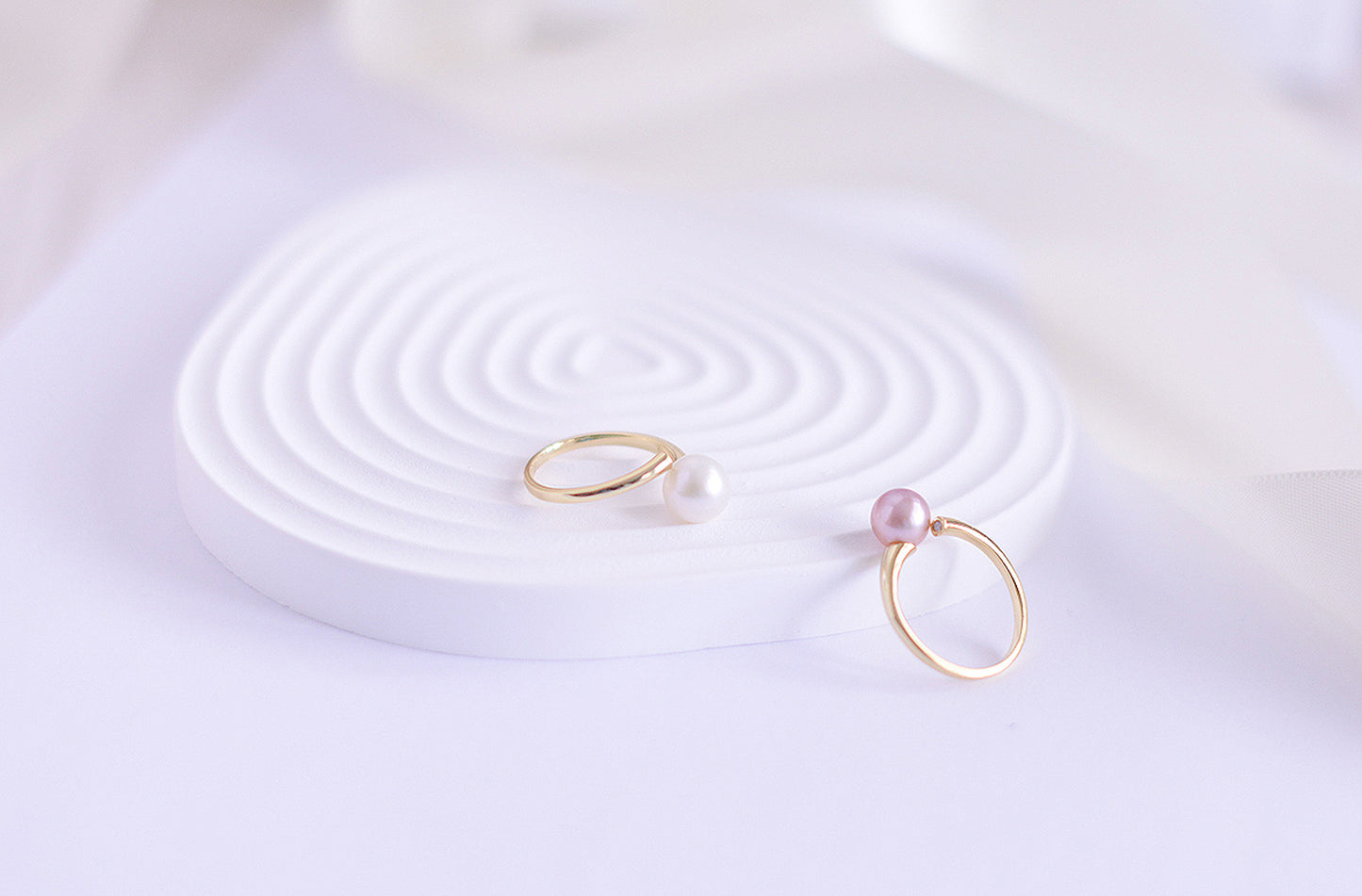 Handmade freshwater Pearl Ring/Minimalist Pearl Ring/925 Silver Ring/AAA pearl/Gift for her/Elegantly Purple &White Pearl Ring/8mm Pearl