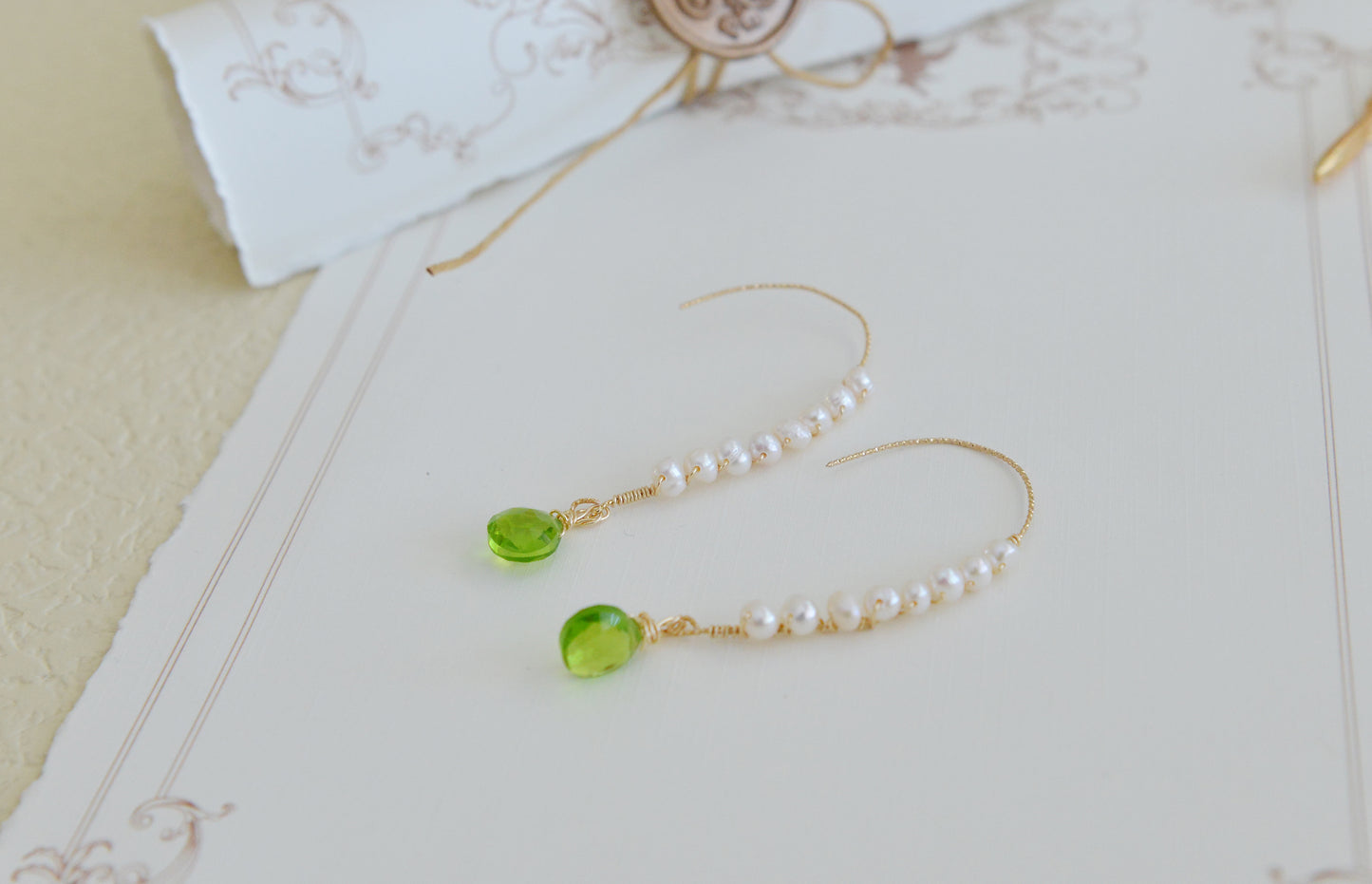 DIY KITS/Handmade Natural Gemstone/Lapis Lazuli+ Pearl Earrings/Green Quartz Earrings