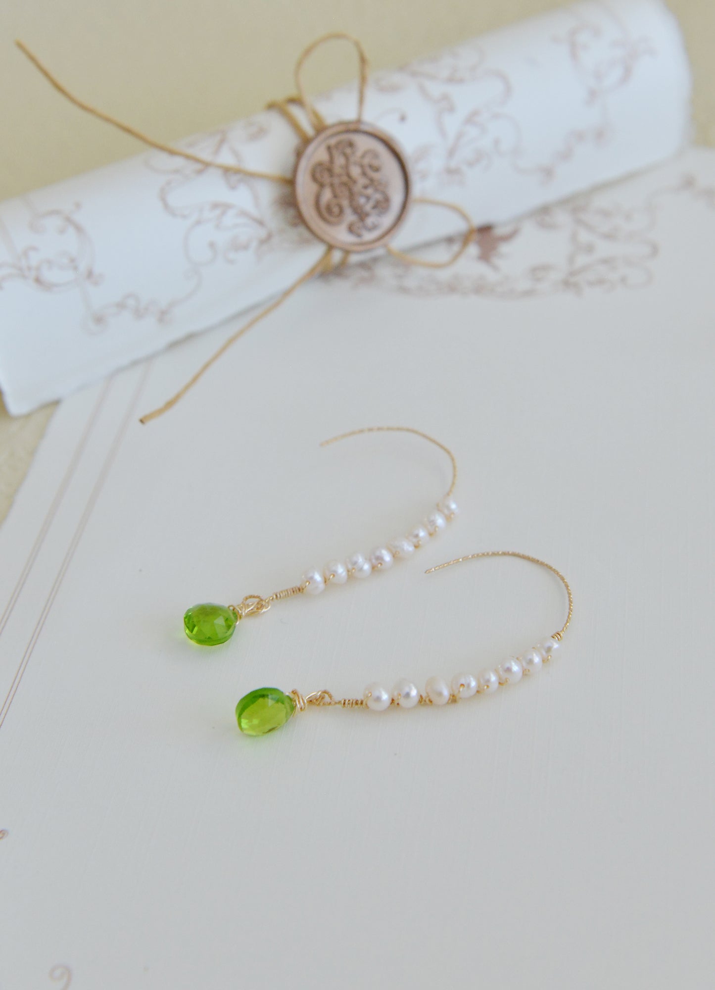 DIY KITS/Handmade Natural Gemstone/Lapis Lazuli+ Pearl Earrings/Green Quartz Earrings