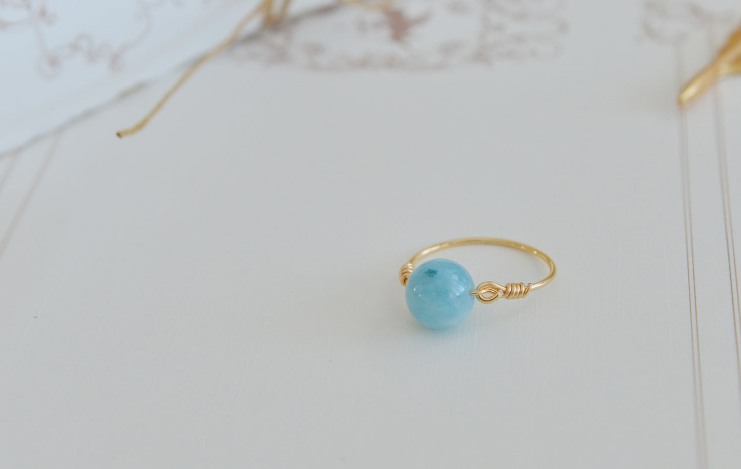 DIY KITS/Handmade Natural Gemstone/Simple Aquamarine Rings/Lapis Lazuli Rings/Green Cat's Eye Stone Rings