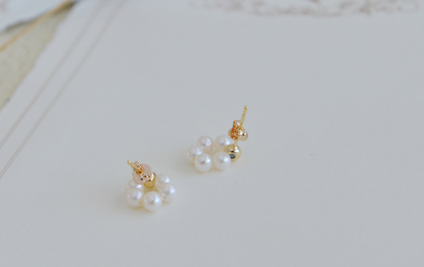 DIY KITS/Handmade Natural Pearl Earrings/Freshwater Pearl Earrings/Tiny Cute Hoop Earrings