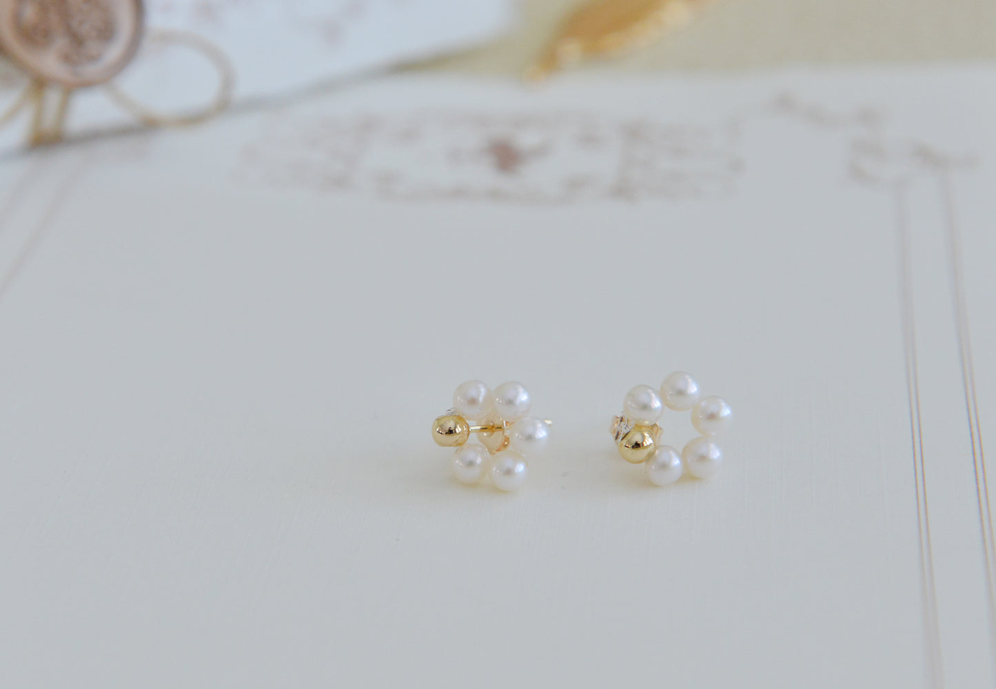 DIY KITS/Handmade Natural Pearl Earrings/Freshwater Pearl Earrings/Tiny Cute Hoop Earrings