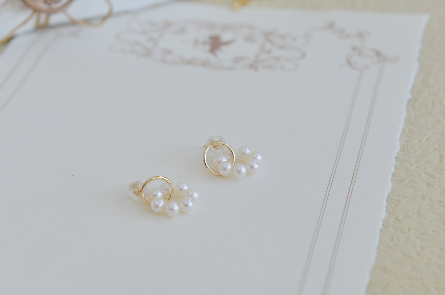 DIY KITS/Handmade Natural Pearl Earrings/Tiny Cute Double Hoop Earrings