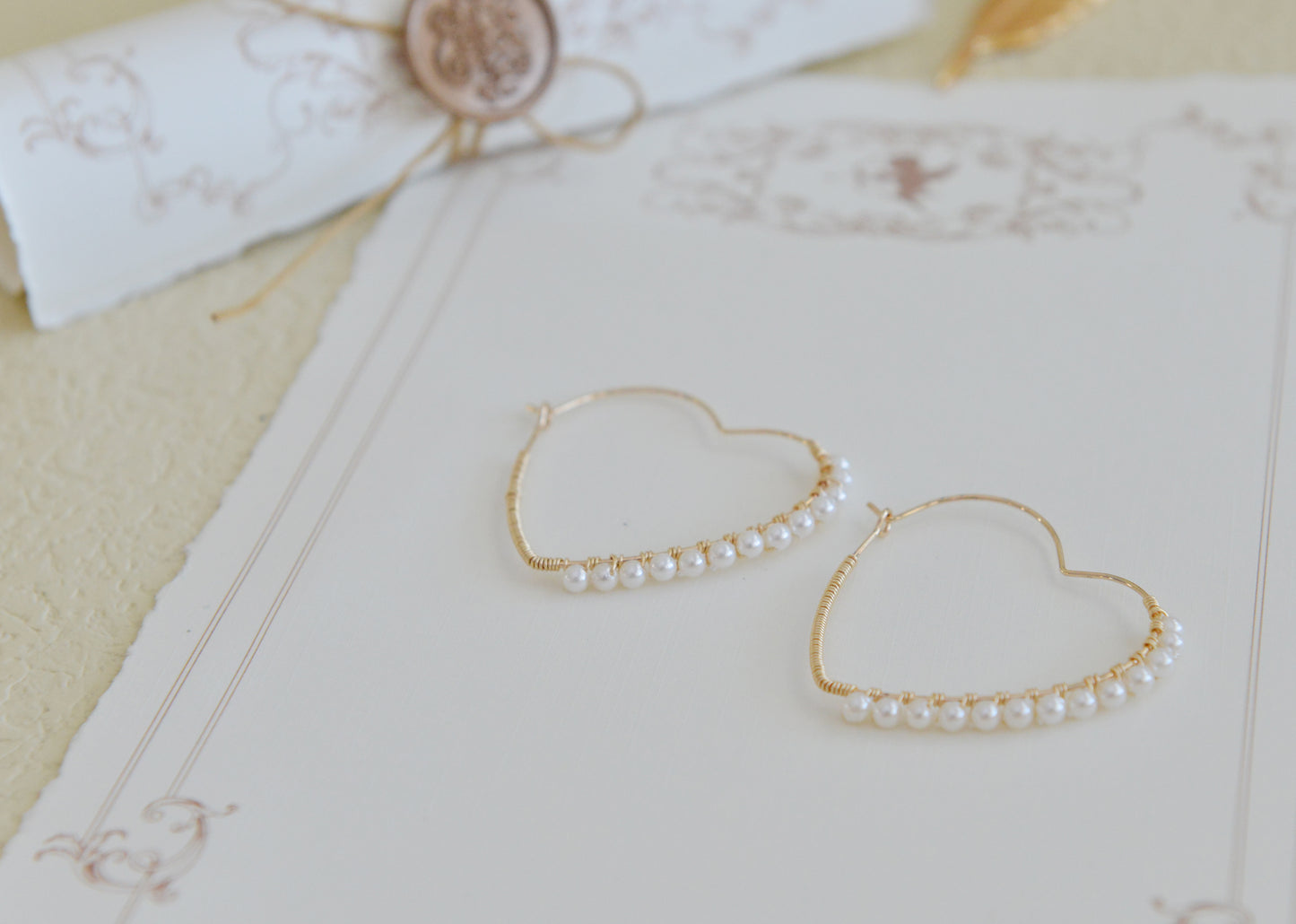 DIY Sets/ Handmade Natural Pearl earrings/freshwater pearl Hoop Earrings/Gold Plated