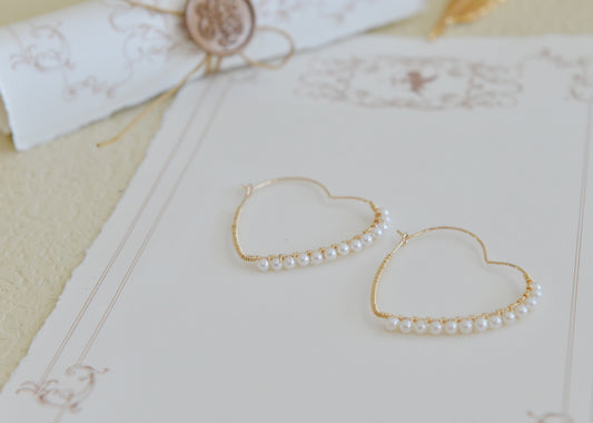 DIY Sets/ Handmade Natural Pearl earrings/freshwater pearl Hoop Earrings/Gold Plated