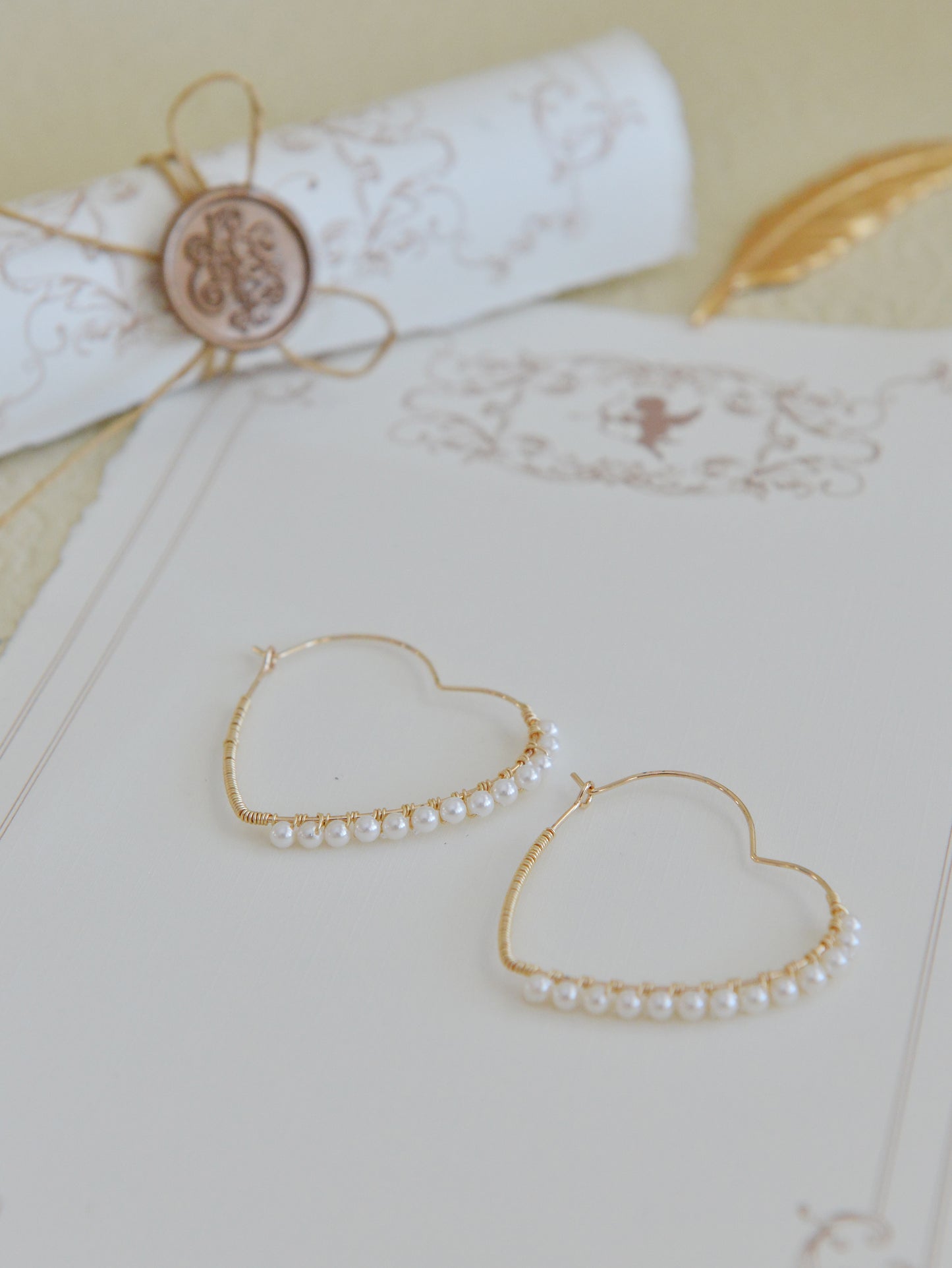 DIY Sets/ Handmade Natural Pearl earrings/freshwater pearl Hoop Earrings/Gold Plated