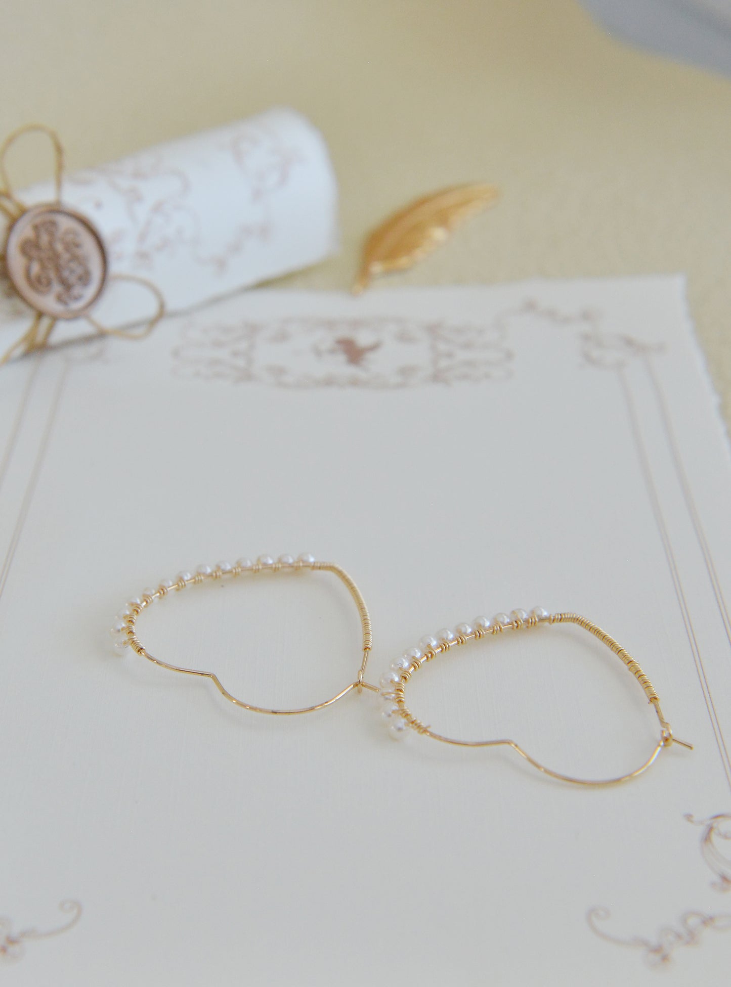 DIY Sets/ Handmade Natural Pearl earrings/freshwater pearl Hoop Earrings/Gold Plated