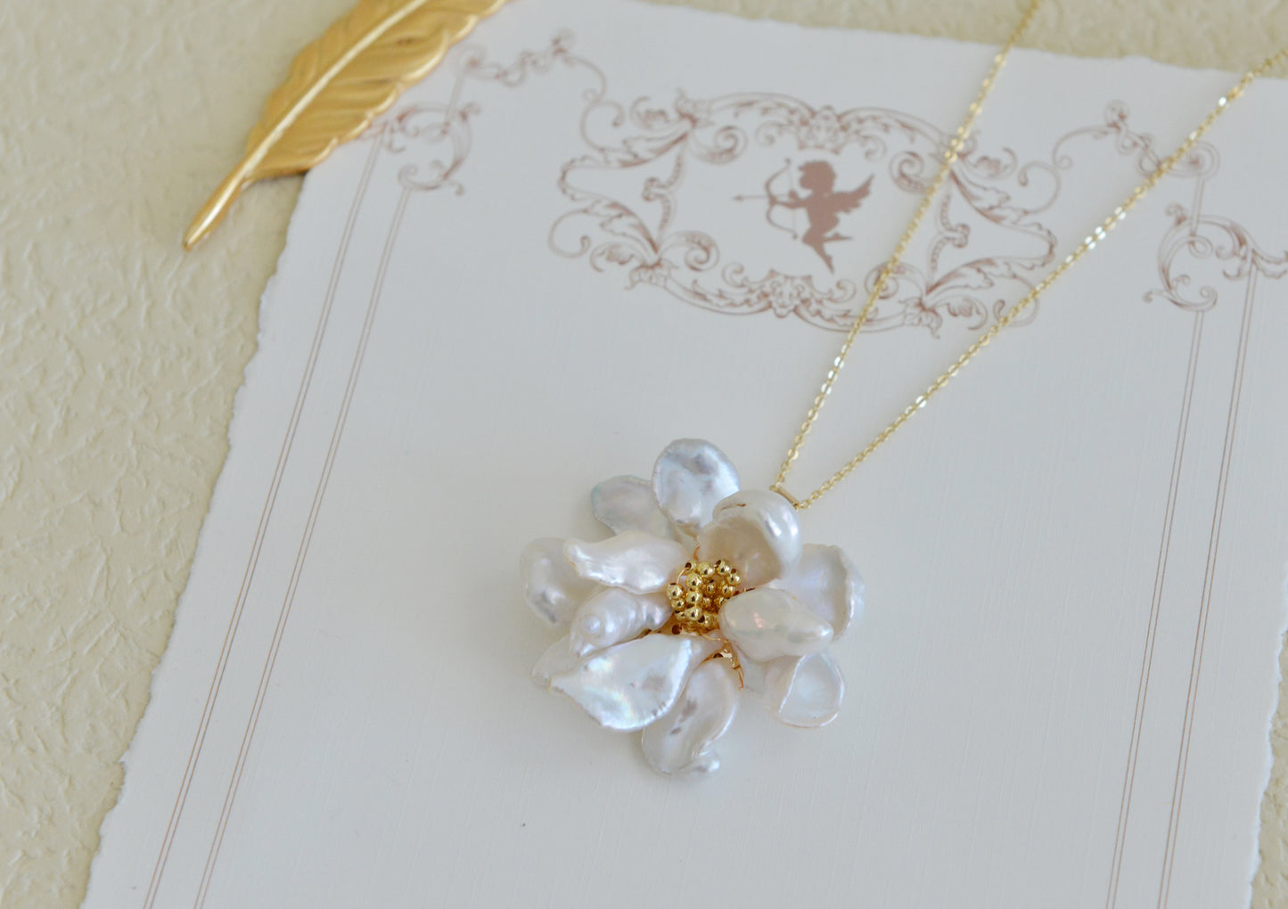 DIY SETS/Handmade Natural Pearl Necklace/ Flower Pendent Necklace/Baroque Pearl