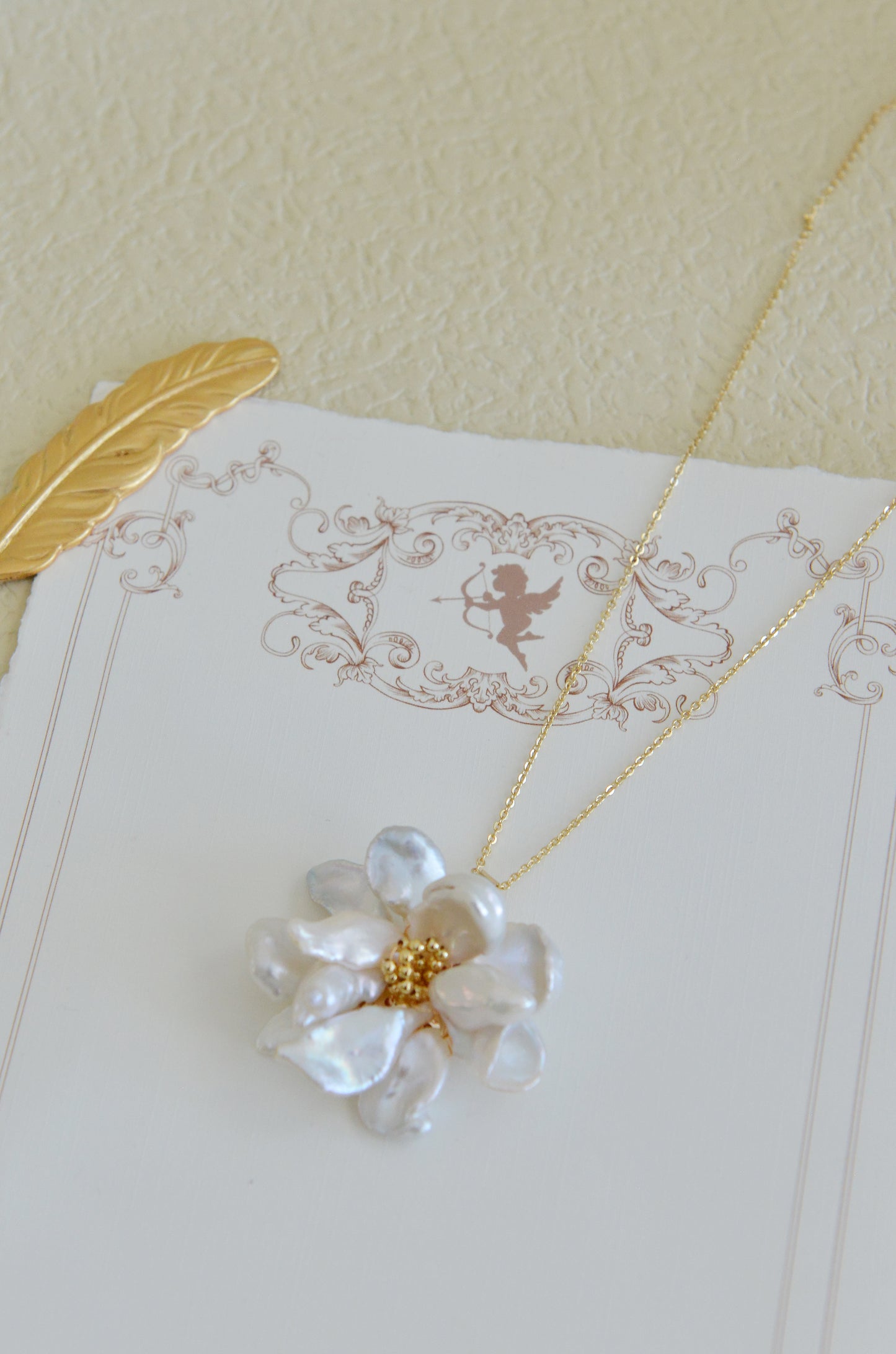 DIY SETS/Handmade Natural Pearl Necklace/ Flower Pendent Necklace/Baroque Pearl