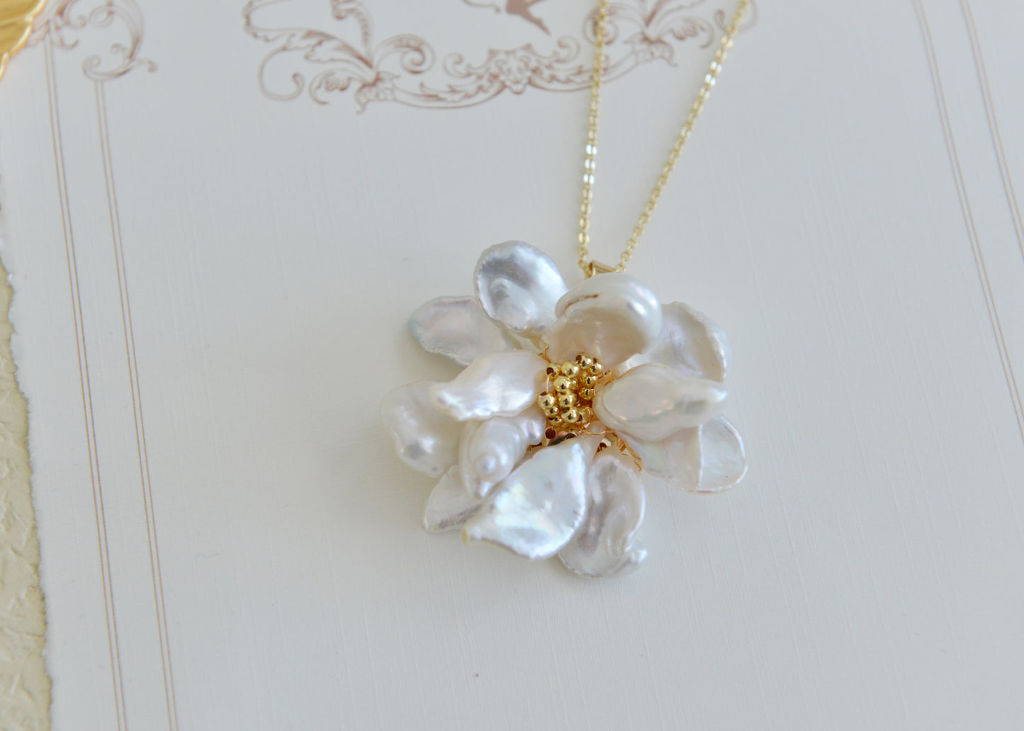 DIY SETS/Handmade Natural Pearl Necklace/ Flower Pendent Necklace/Baroque Pearl